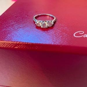 Beautiful 1.23 three stoned engagement ring